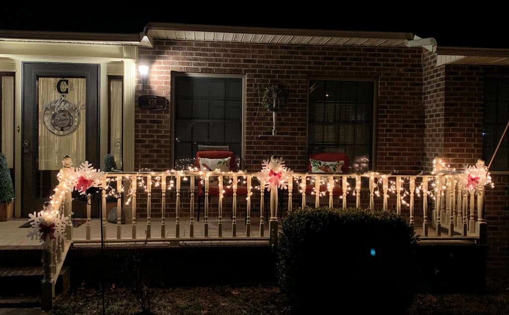 Snowflakes lit up a night