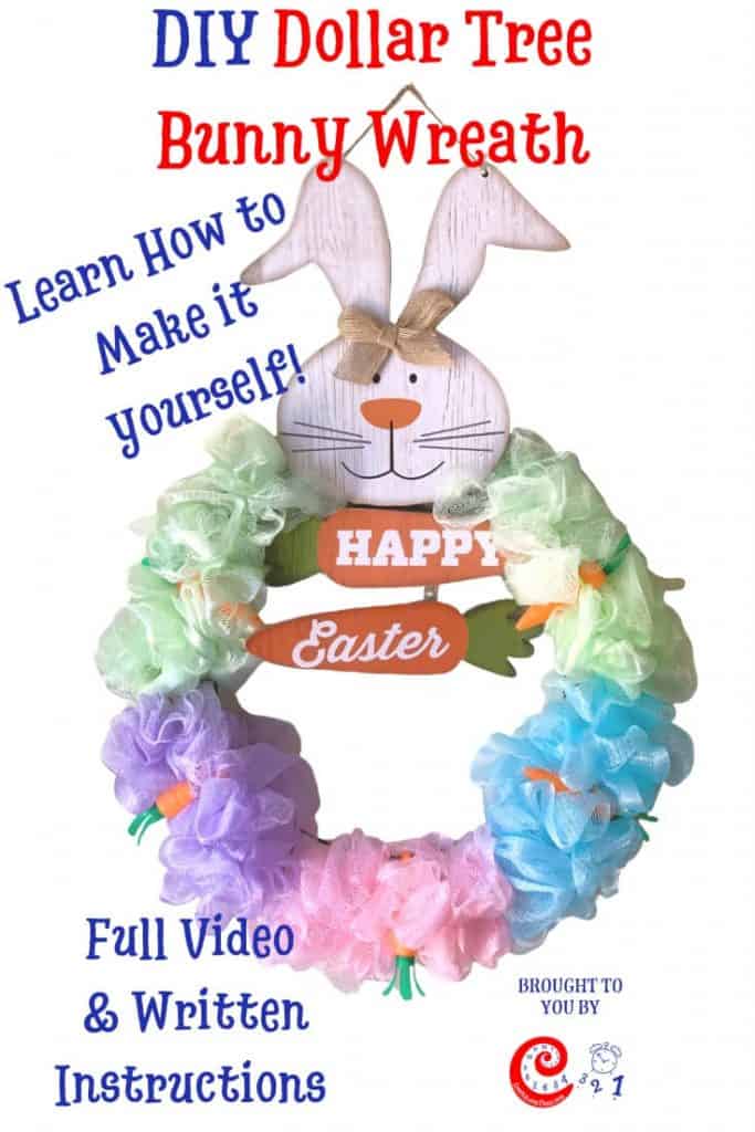 DIY Dollar Tree Bunny Wreath