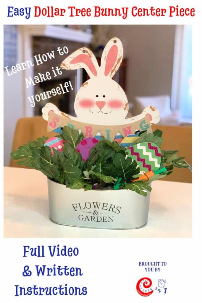 Easy Dollar Tree Bunny Centerpiece