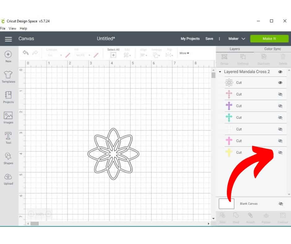 Download Layered Mandala Cross SVG for Cricut or Silhouette