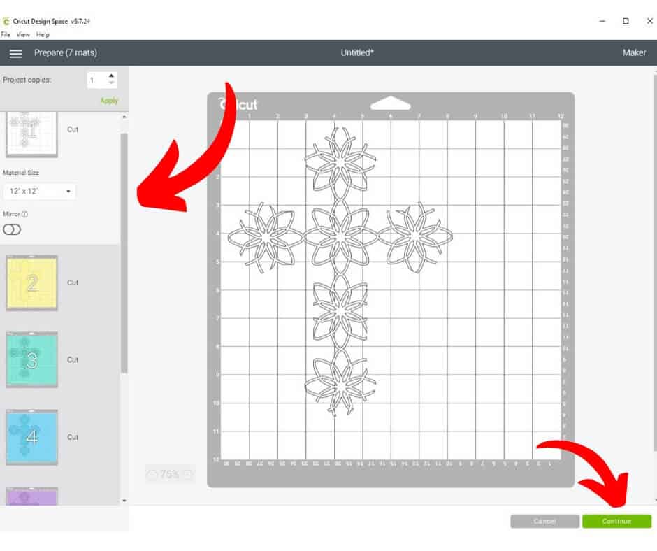 Download Layered Mandala Cross SVG for Cricut or Silhouette