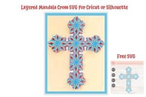 Layered Mandala Cross SVG for Cricut