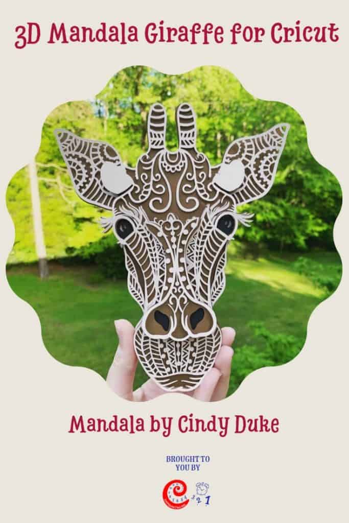 Download 3D Mandala Giraffe for Cricut