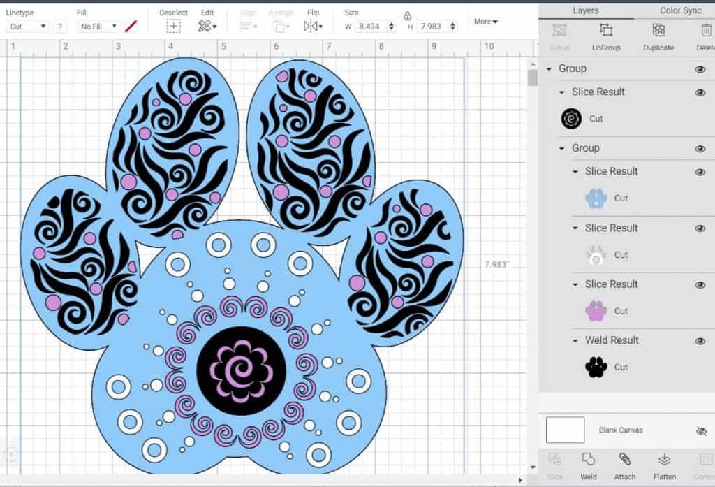 Dog Paw Layered 3D Mandala for Cricut | Craft Room Time