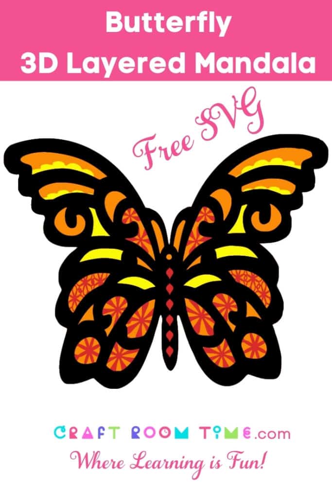 Butterfly Layered Mandala Free SVG | Craft Room Time