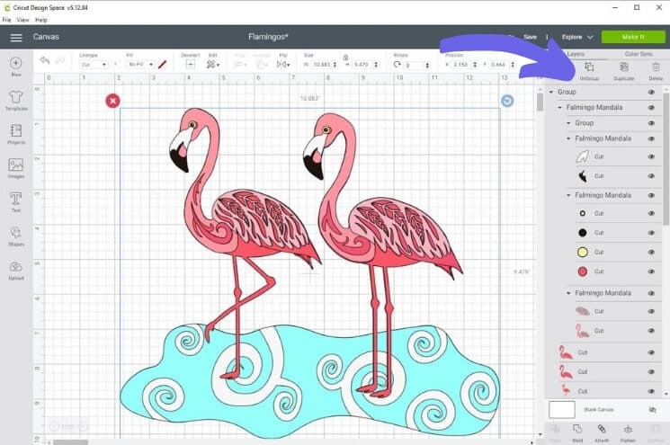 Layered Flamingo Free SVG