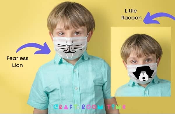 Lion and Racoon Face Mask FREE SVG