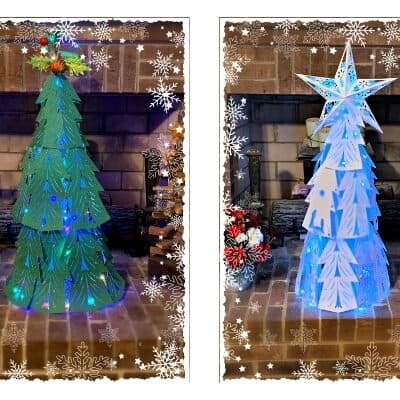 Elegant 3D Light Up Paper Christmas Tree