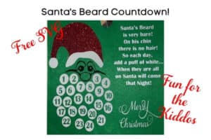Santa's Beard Christmas Countdown Free SVG