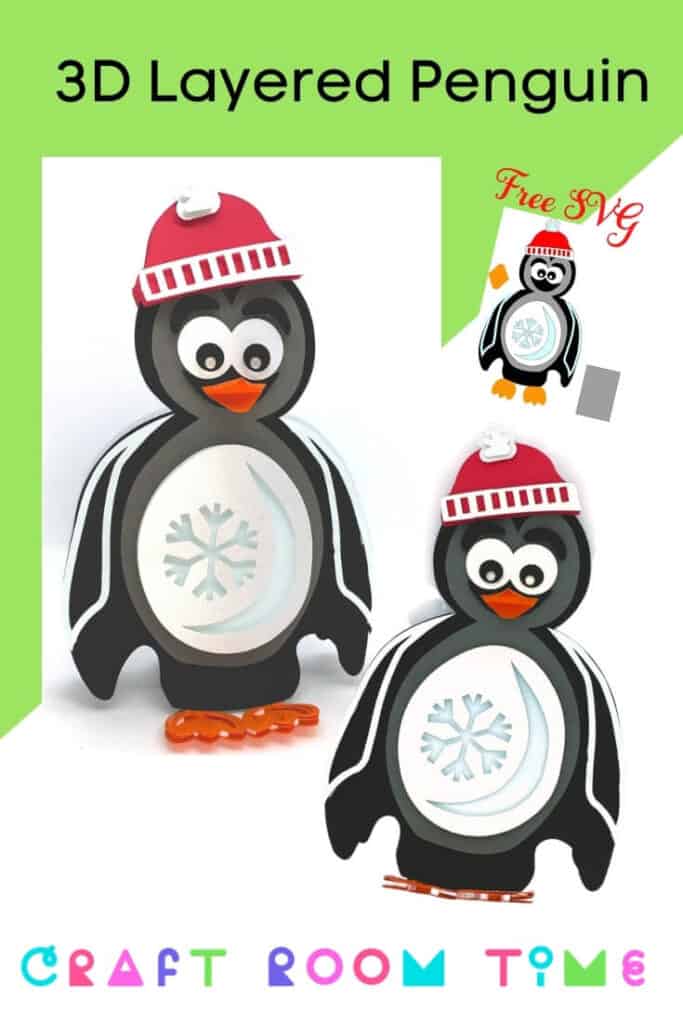 Download 3D Layered Penguin Free SVG | Craft Room Time