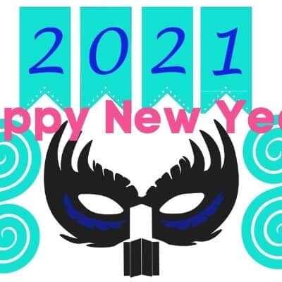 New Years Banner with Streamer and Layered Mask