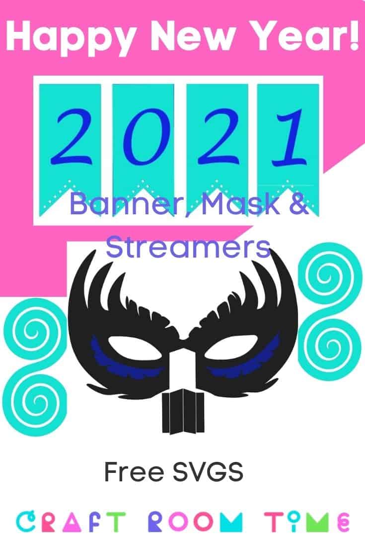 New Years Banner with Streamer and Layered Mask