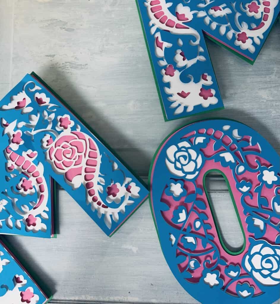 3D Mom Letters Free in Cricut Access