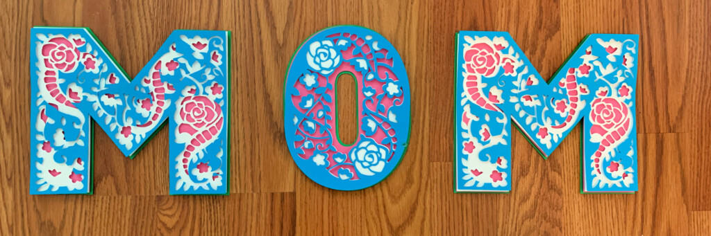 3D MOM Mandala Letters Free in Cricut Access