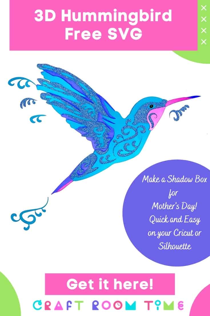 3D hummingbird free svg