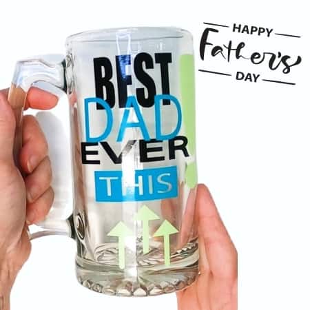 How to Make and Apply Vinyl Decals on a Glass Mug for Father's Day