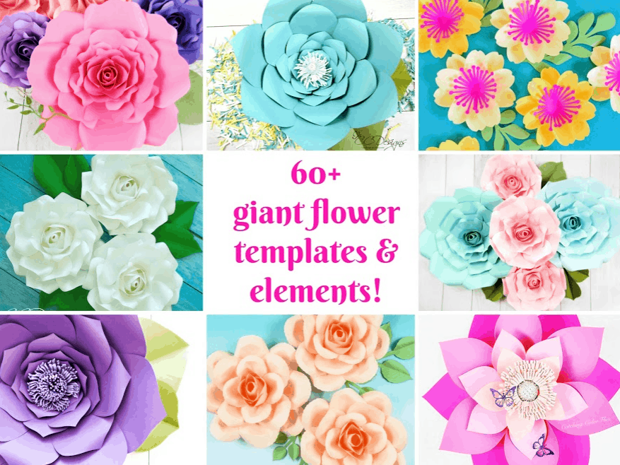 60+ Giant flower templates and elements SVGs