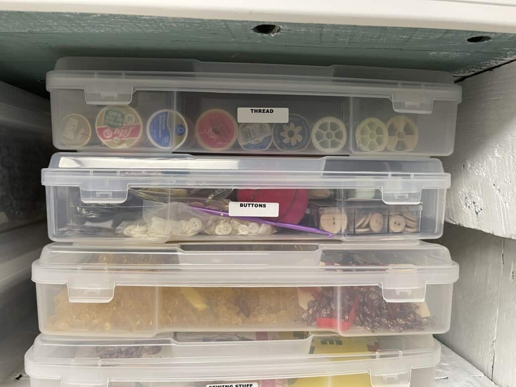 4th shelf of craft organization